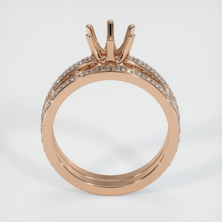 18K Rose Gold Pave Ring Setting