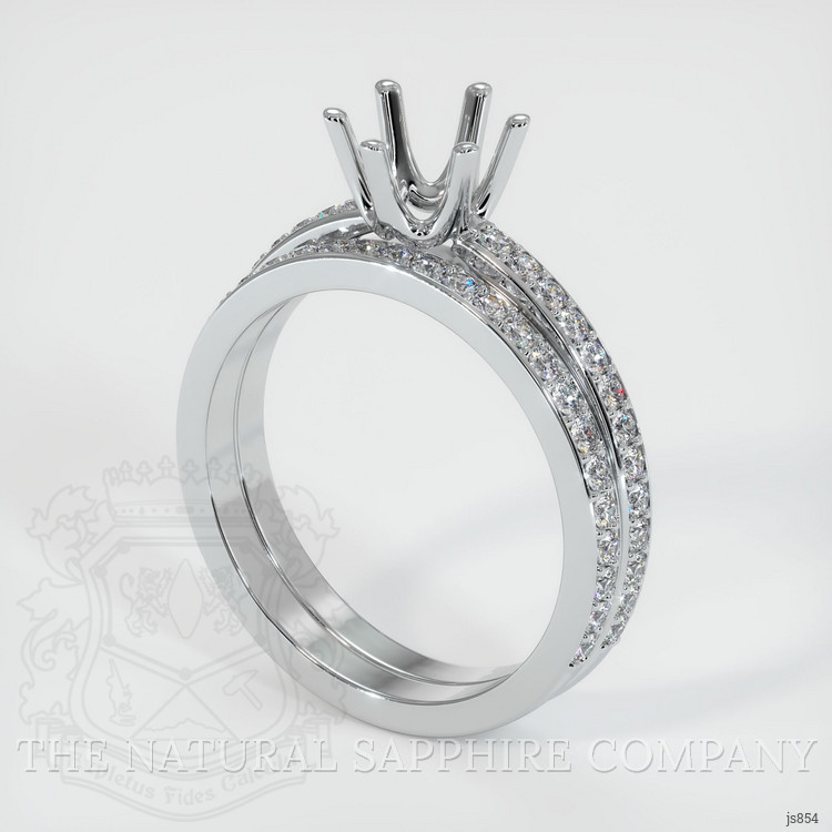 14K White Gold Pave Ring Setting