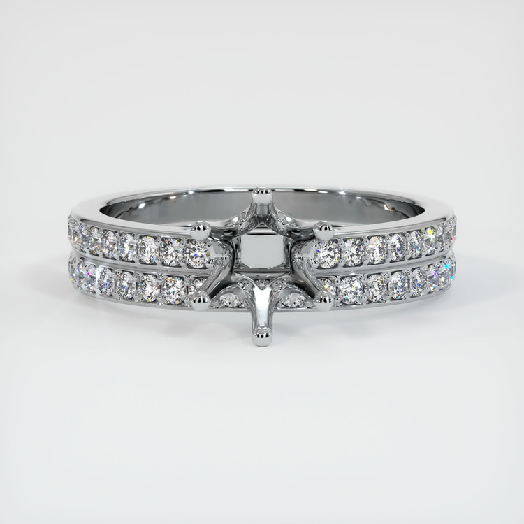 14K White Gold Pave Ring Setting
