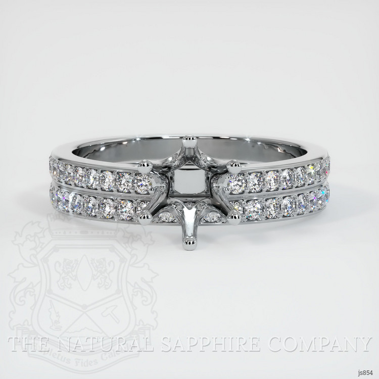14K White Gold Pave Ring Setting