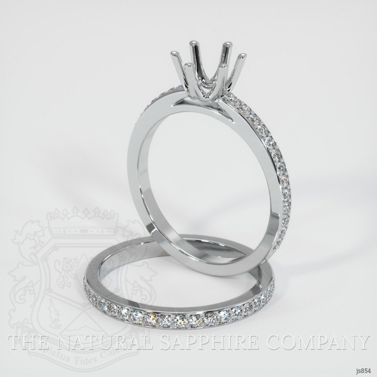 14K White Gold Pave Ring Setting