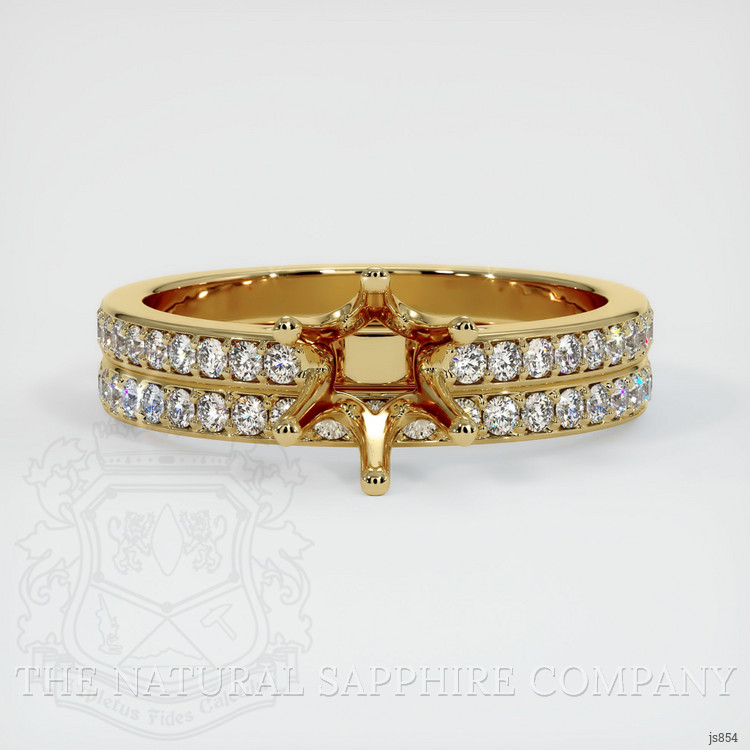 14K Yellow Gold Pave Ring Setting