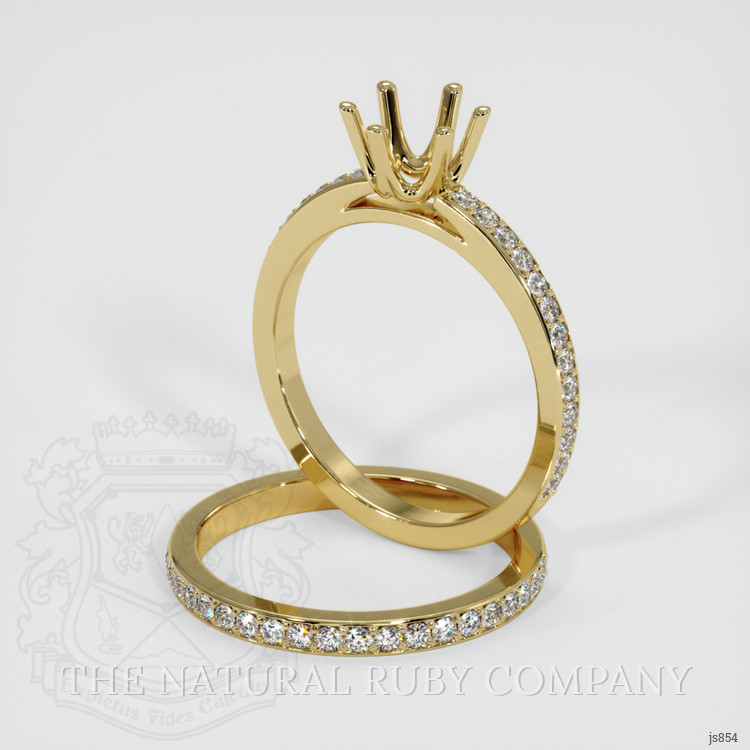 14K Yellow Gold Pave Ring Setting