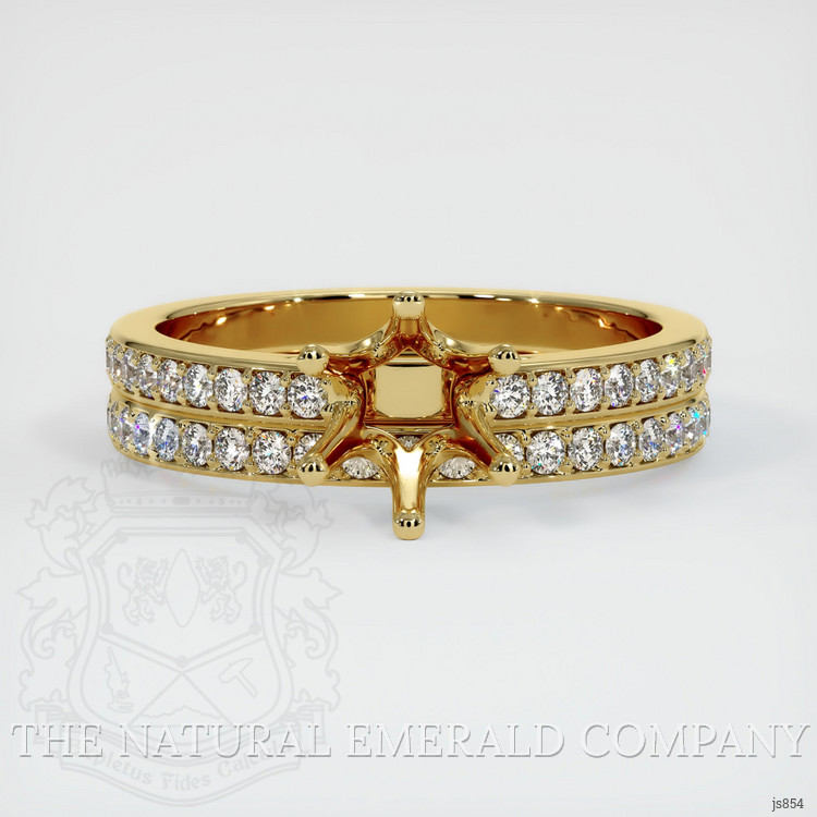 18K Yellow Gold Pave Ring Setting