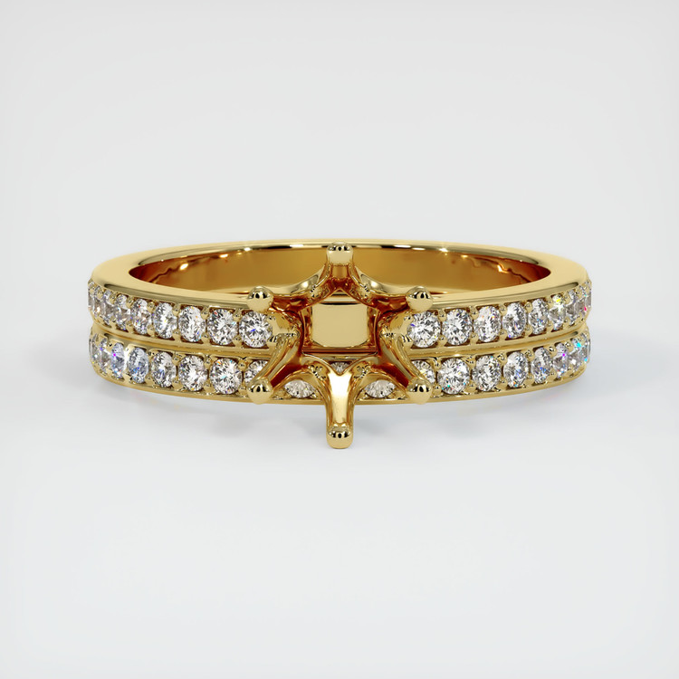 18K Yellow Gold Pave Ring Setting