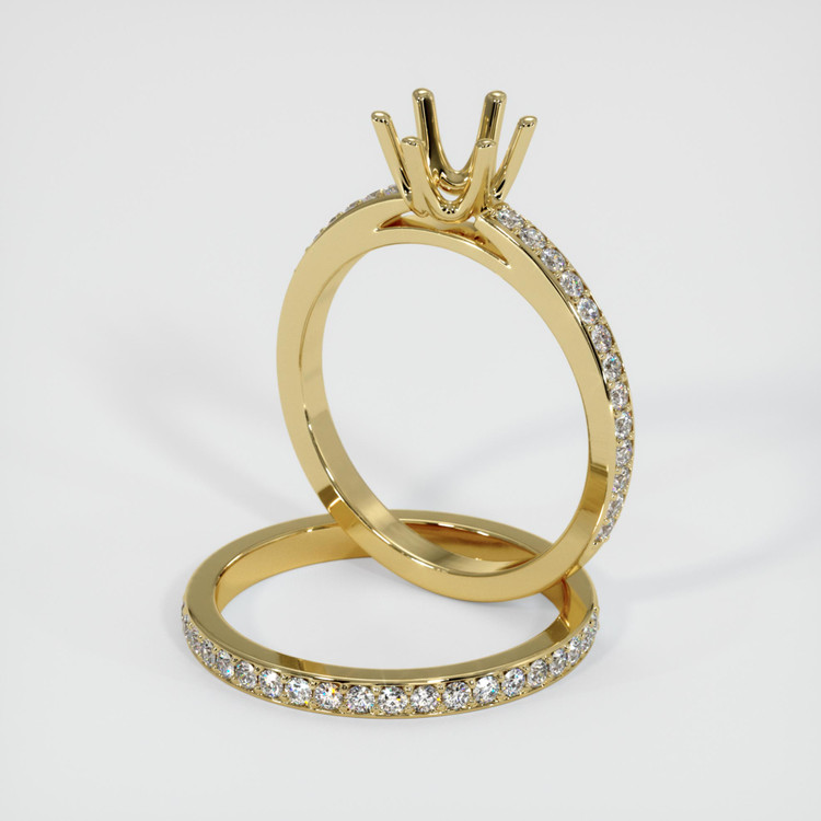 18K Yellow Gold Pave Ring Setting