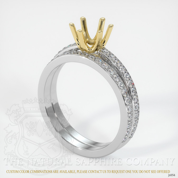 14K Yellow & White Pave Ring Setting