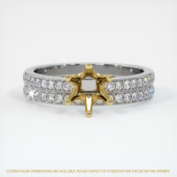 14K Yellow & White Pave Ring Setting Image