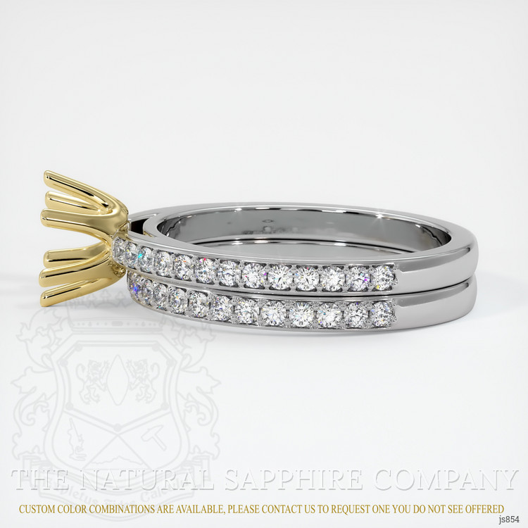 14K Yellow & White Pave Ring Setting