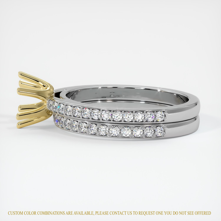 14K Yellow & White Pave Ring Setting