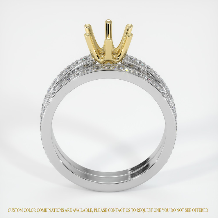 14K Yellow & White Pave Ring Setting