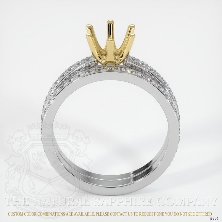 14K Yellow & White Pave Ring Setting