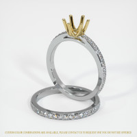 14K Yellow & White Pave Ring Setting Image