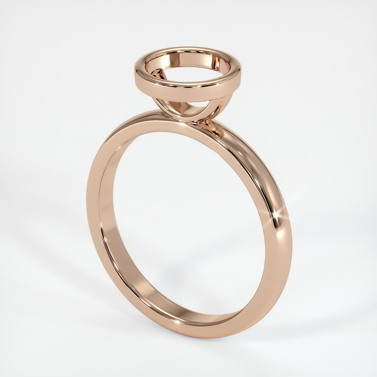 18K Rose Gold Bezel Ring Setting