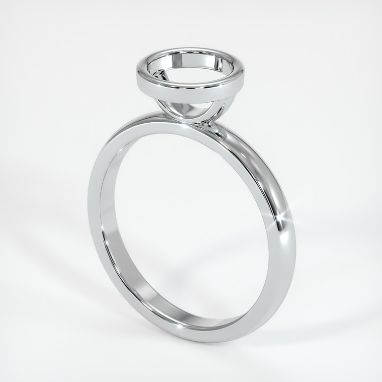14K White Gold Bezel Ring Setting