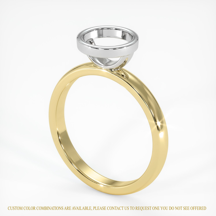 18K White & Yellow Bezel Ring Setting