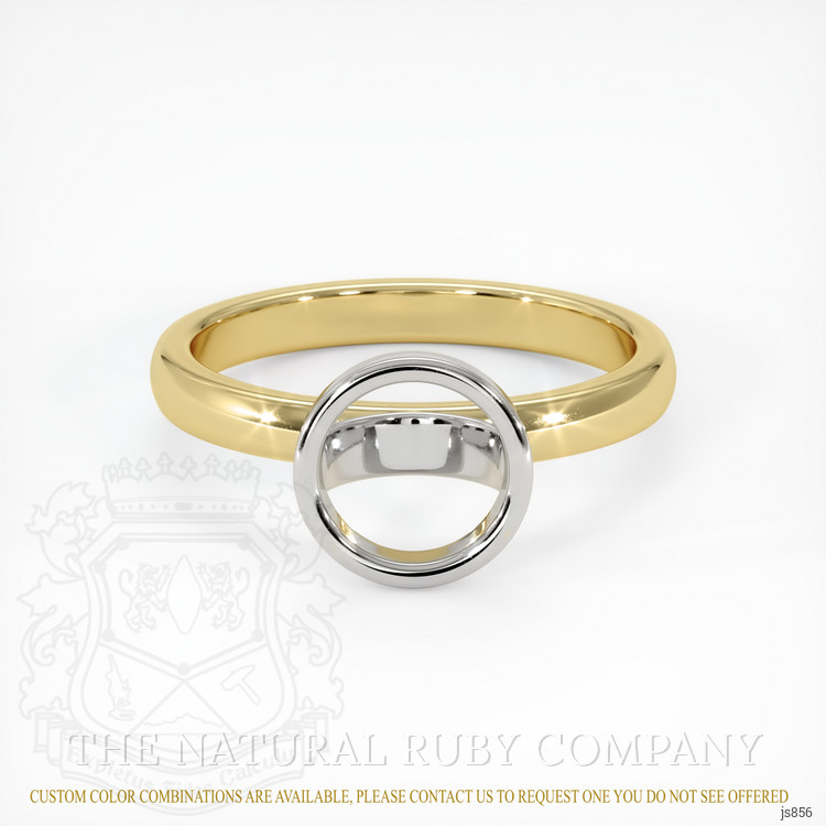 18K White & Yellow Bezel Ring Setting