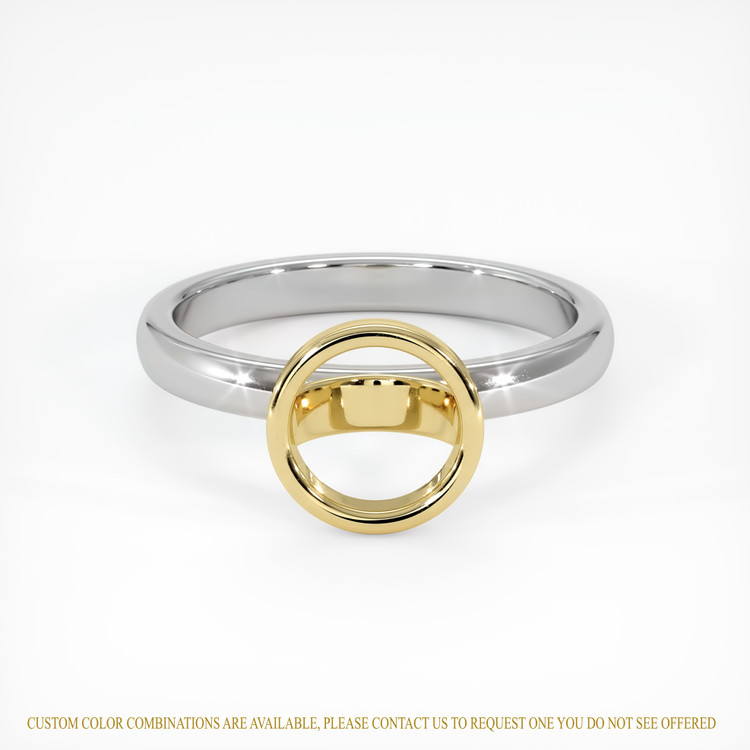14K Yellow & White Bezel Ring Setting