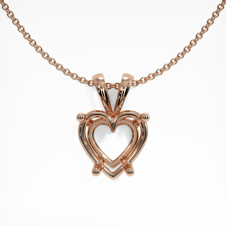 14K Rose Gold Solitaire Pendant Setting