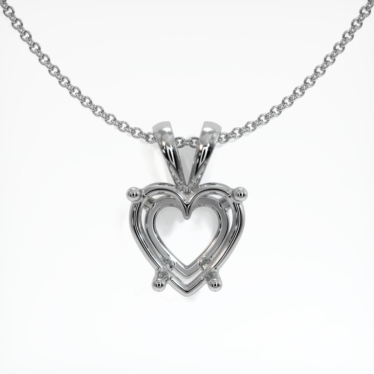 18K White Gold Solitaire Pendant Setting