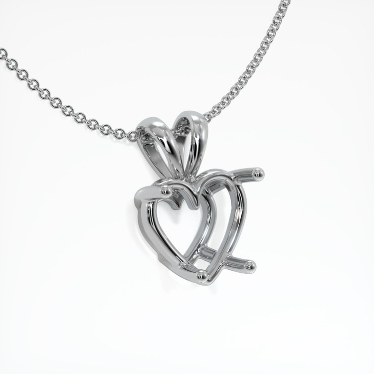 18K White Gold Solitaire Pendant Setting