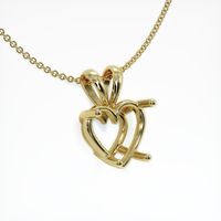 14K Yellow Gold Solitaire Pendant Setting Image