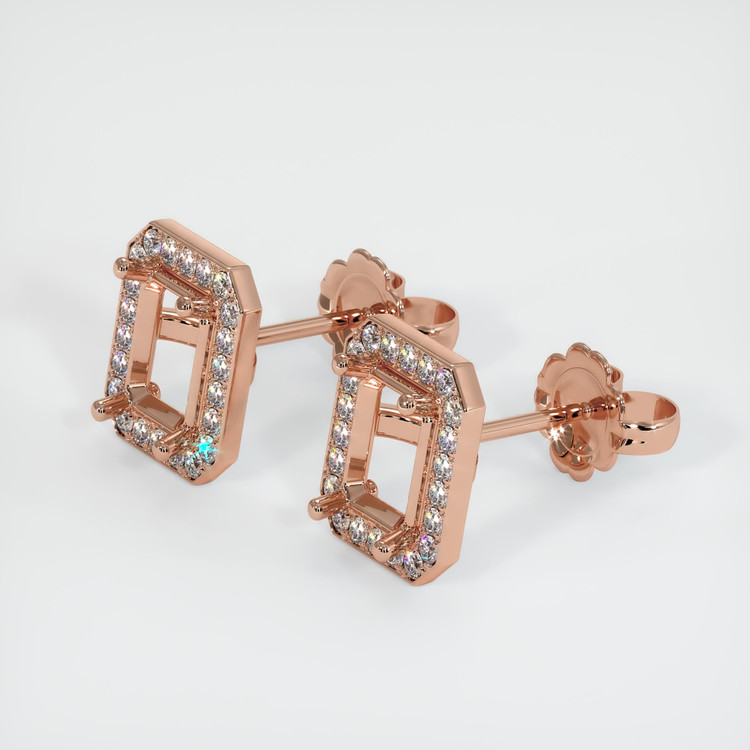 14K Rose Gold Studs Earring Setting