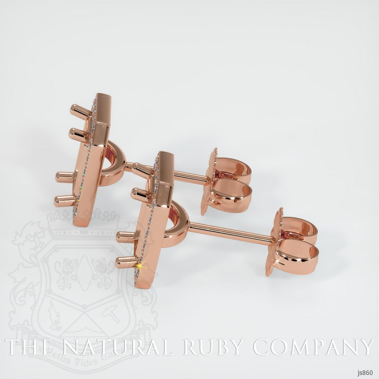 14K Rose Gold Studs Earring Setting