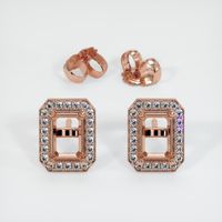 14K Rose Gold Studs Earring Setting Image