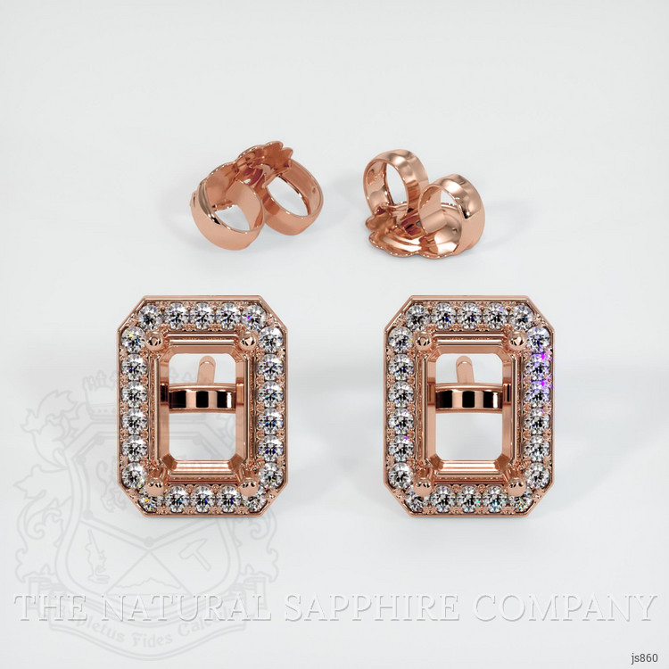 14K Rose Gold Studs Earring Setting