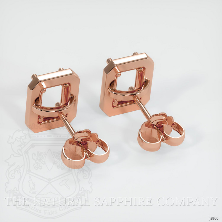14K Rose Gold Studs Earring Setting