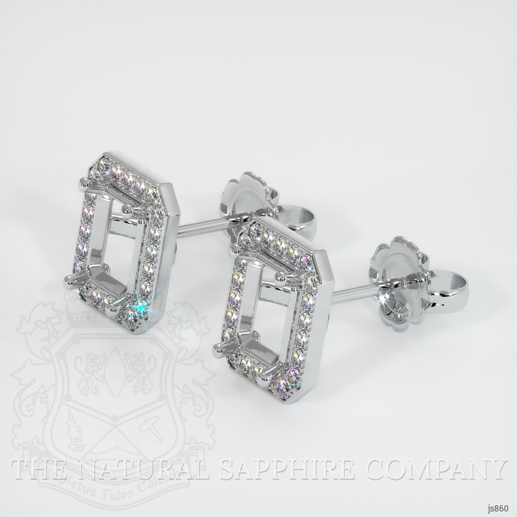 14K White Gold Studs Earring Setting