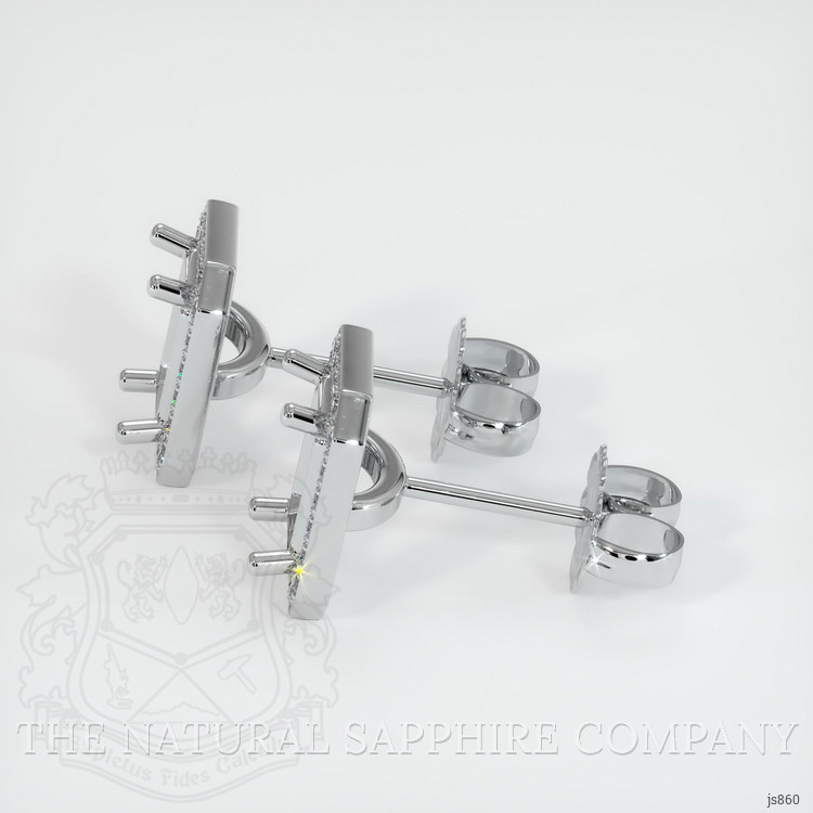 14K White Gold Studs Earring Setting