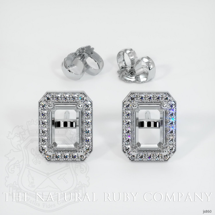 14K White Gold Studs Earring Setting