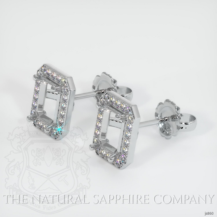 18K White Gold Studs Earring Setting