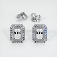 18K White Gold Studs Earring Setting Image