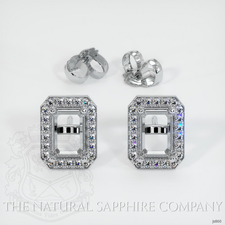 18K White Gold Studs Earring Setting