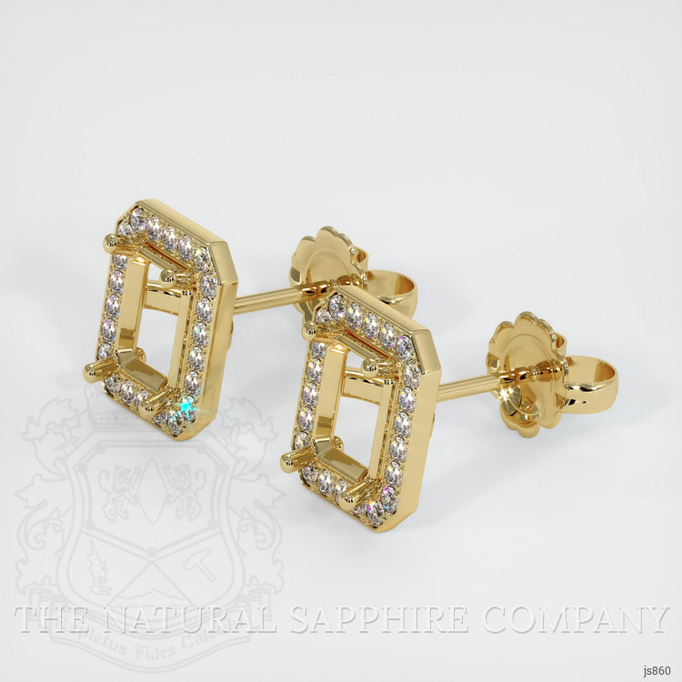 14K Yellow Gold Studs Earring Setting