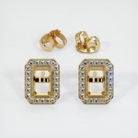 14K Yellow Gold Studs Earring Setting Image