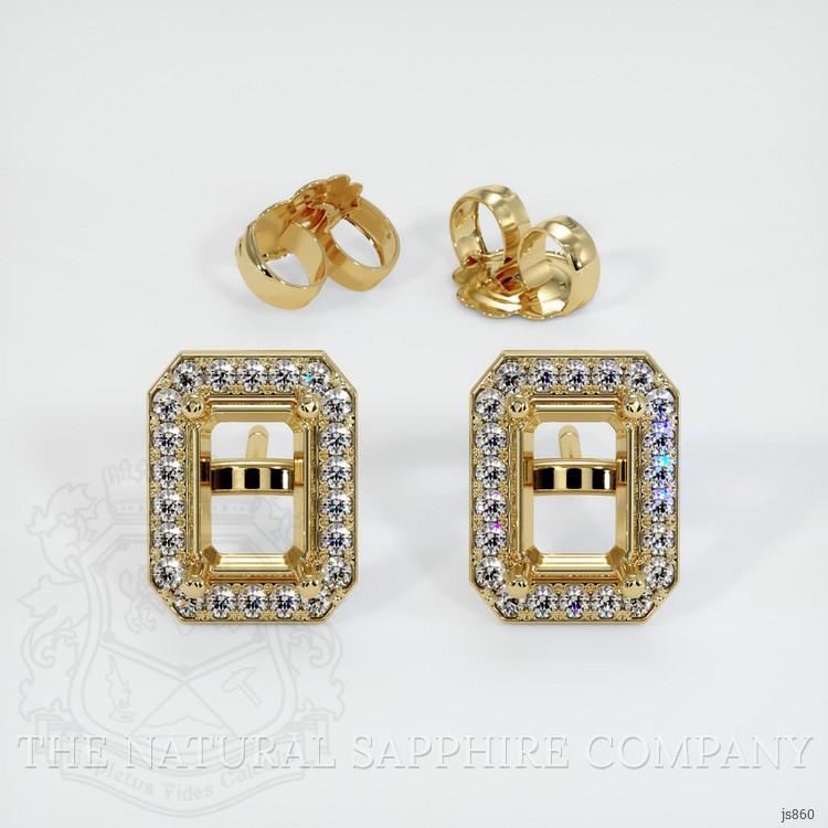 14K Yellow Gold Studs Earring Setting