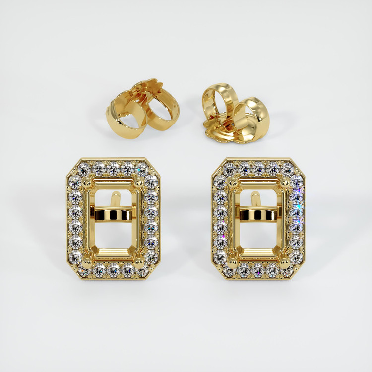 18K Yellow Gold Studs Earring Setting