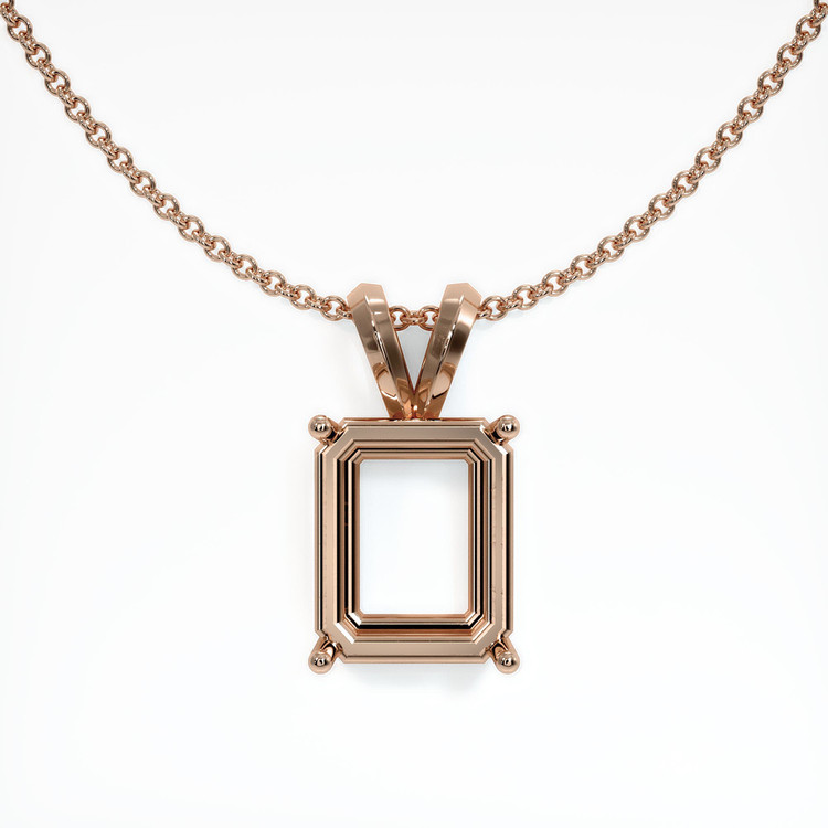 14K Rose Gold Solitaire Pendant Setting