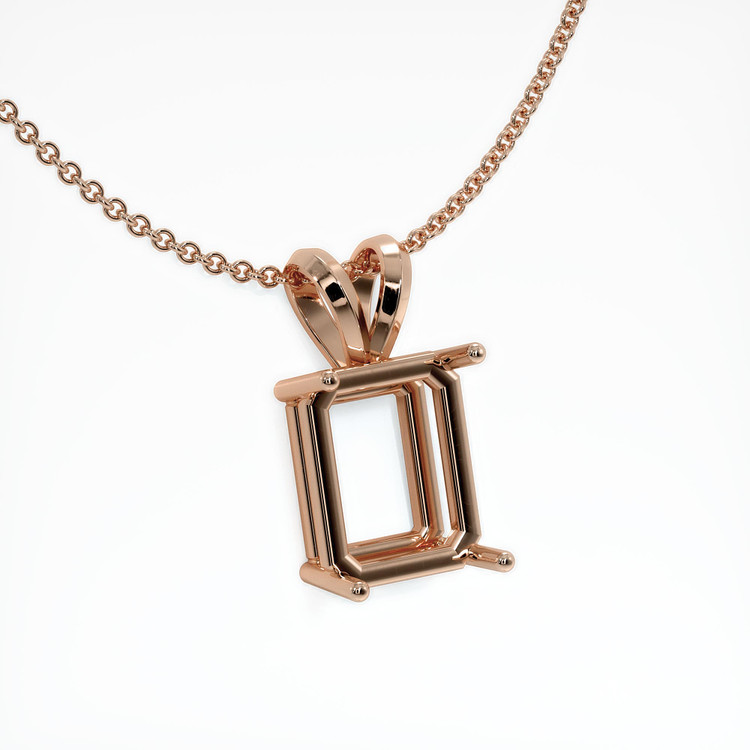 14K Rose Gold Solitaire Pendant Setting