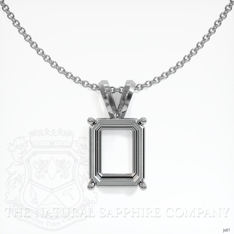 10K White Gold Solitaire Pendant Setting