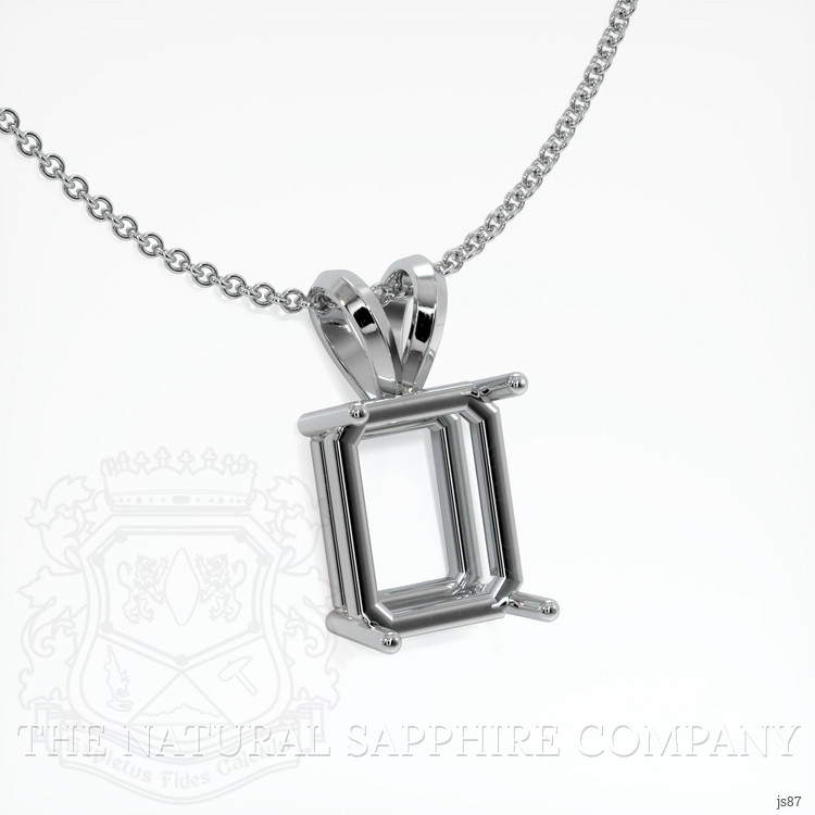 10K White Gold Solitaire Pendant Setting