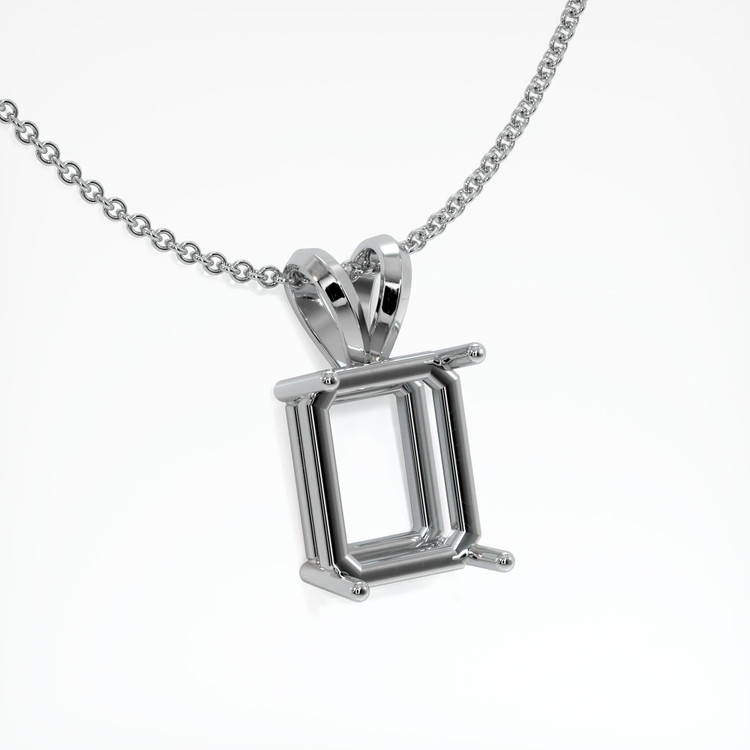 14K White Gold Solitaire Pendant Setting
