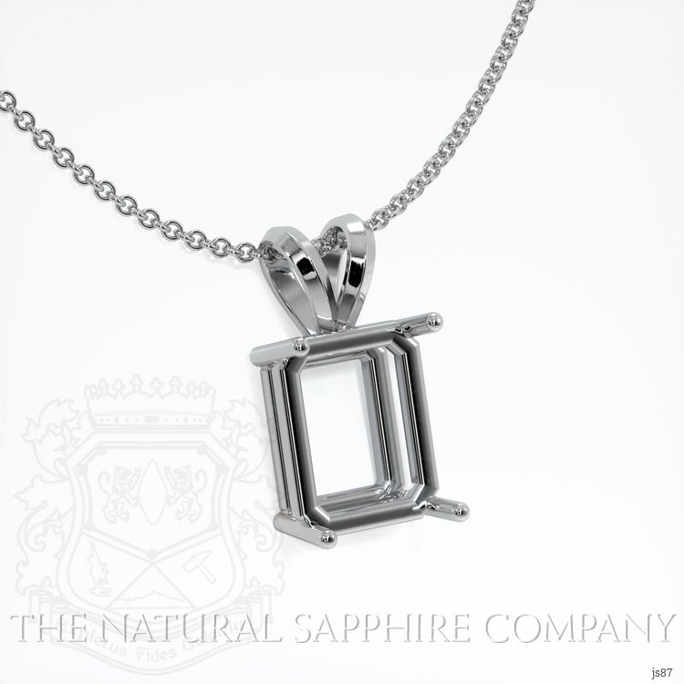 14K White Gold Solitaire Pendant Setting