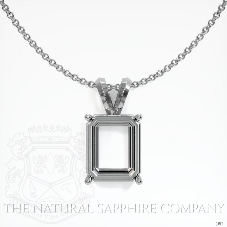 18K White Gold Solitaire Pendant Setting