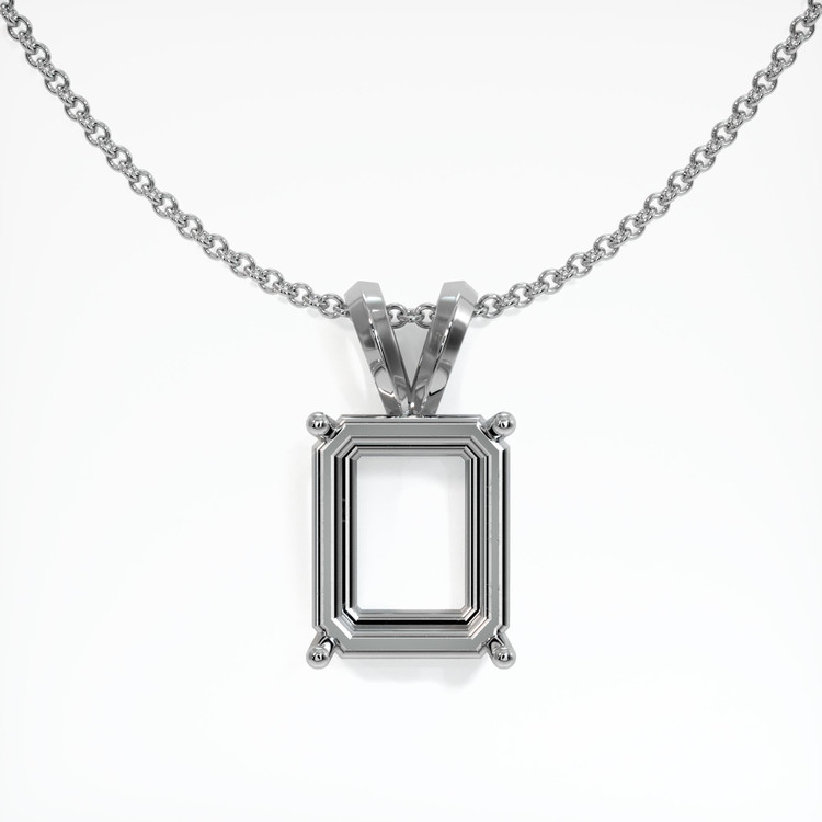 18K White Gold Solitaire Pendant Setting