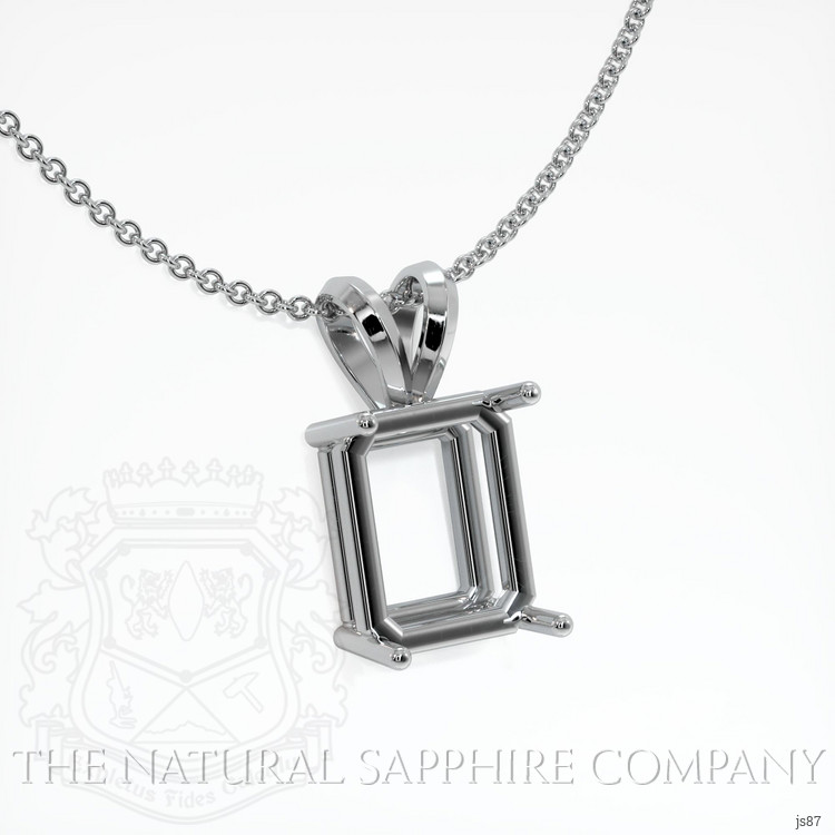 18K White Gold Solitaire Pendant Setting